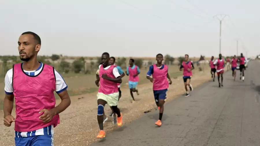 Les coureurs en chasuble rose s’étirent sur la route.
